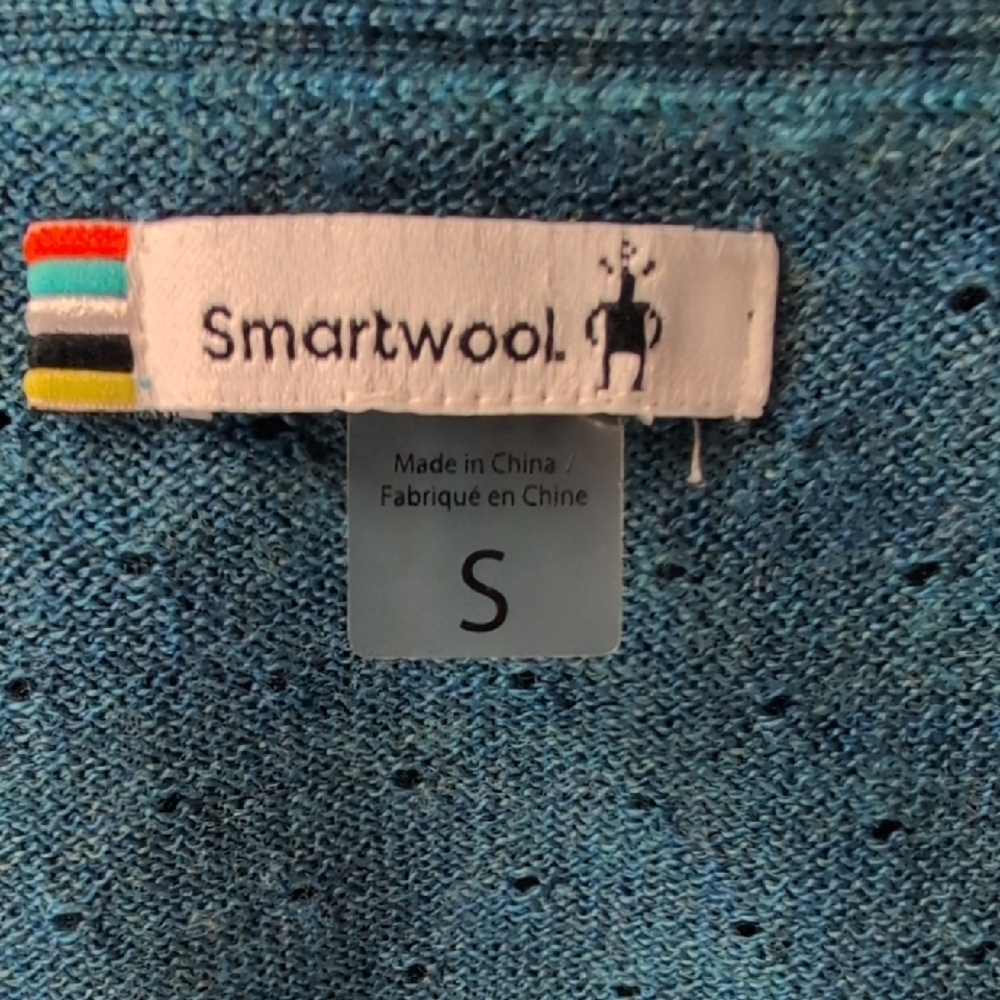 Smartwool V-Neck Long Sleeve Sweater in Teal - Picture 5 of 7